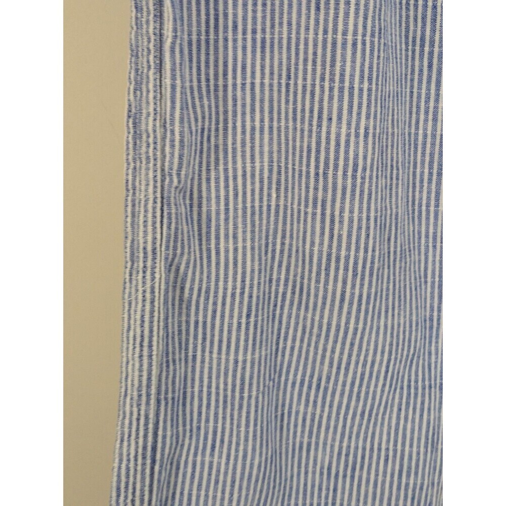 Melissa Nepton Striped Pants Blue White Linen Cropped Elastic Waist Nautical XS - Picture 6 of 12